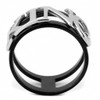 YourJewelleryBox Mens king ring stainless steel band black ip pvd