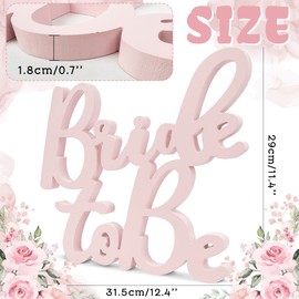 Bridal Shower Decorations Bride to Be Sign for Batcholette Party Table Centerpieces Wedding Wooden Photo Booth Props for Wedding Party Decorations Supplies (Pink)