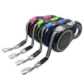 AliAman Dog Leash for Small Dogs, Medium Dogs, Large Dogs, Stretchable, 12.6 ft (8 m), 110.2 lbs (50 kg), Automatic Winding, Long Tape, Training (Pink)