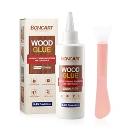 Boncart Wood Glue, 8.45fl.oz Super Strong Adhesion Wood Glue for Furniture Heavy Duty, Clear After Drying, Waterproof Wood Glue for Woodworking, Crafts, Repair, Furniture Assembly (1 Pack)