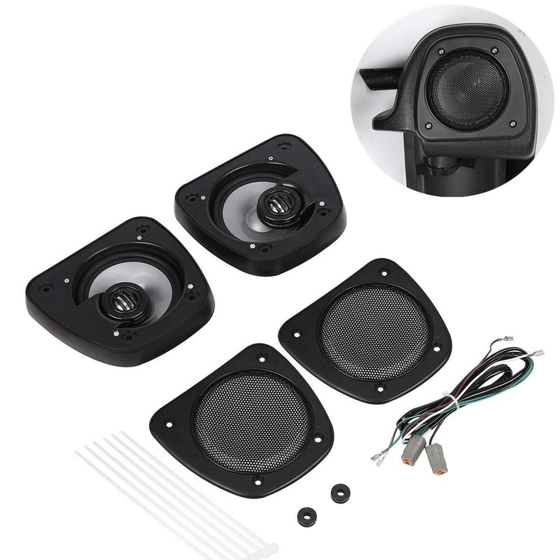 XFMT Black Audio Fairing Lower Speaker Kit Compatible with Harley