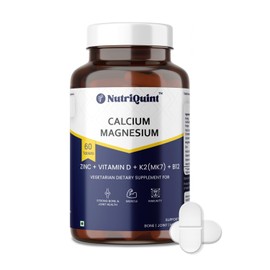  Calcium with Magnesium, Zinc, Vitamin D,K2 & B12 | Calcium for Women & Men – 60 Veg Tablets