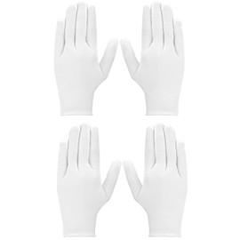 2 Pairs 100% Cotton Moisturising and Protective Gloves for Eczema, Sensitive Dry Irritated Skin, Overnight Hand Cream Lotion Protection, Cosmetic, Spa Therapy, One Size Fits Men and Women