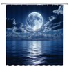 GCTNBJL Blue Oean Full Moon Shower Curtain for Bathroom,70x70(WxH) Inches