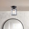 LEDSone Modern Mini Chandelier Crystal Ceiling Light Fixture, Semi Flush