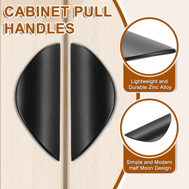 sourcing map 2 Pack Half Moon Cabinet Pull, 1.26" Hole