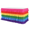 Rainbow Table Skirt Ruffle Unicorn Table Skirts for Rectangle Table