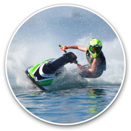 Vinyl Stickers (Set of 2) 7.5cm - Jet Ski Racing #15798