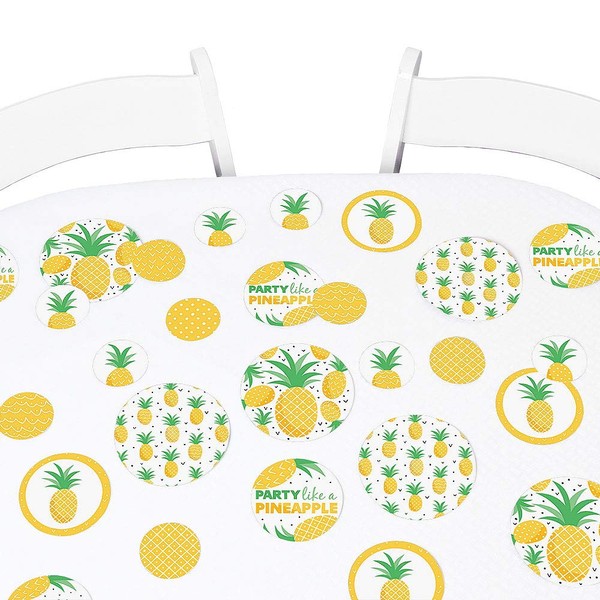 Big Dot of Happiness Tropical Pineapple - Summer Party Giant Circle Confetti - Party Decorations - Large Confetti 27 Count