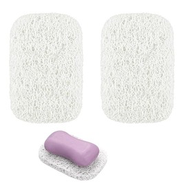 Soap Holder Set of 2 Soap Rest Soap Saver for Sponges Soap Dish, Efficient Drain Soap Holder Drain Lift Pad Quick Drying, Anti-Slip, Durable for Bath, Bath, Bathroom, Washbasin (White)
