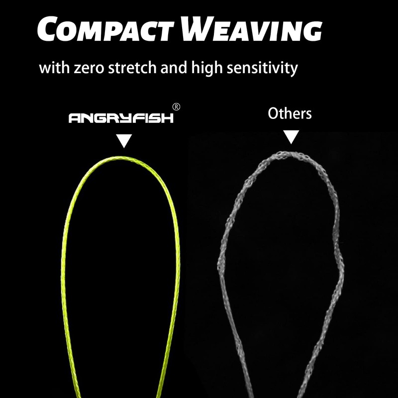 ANGRYFISH 4 Stands 500M/547Y Super Strong Braided Fishing Line Abrasion