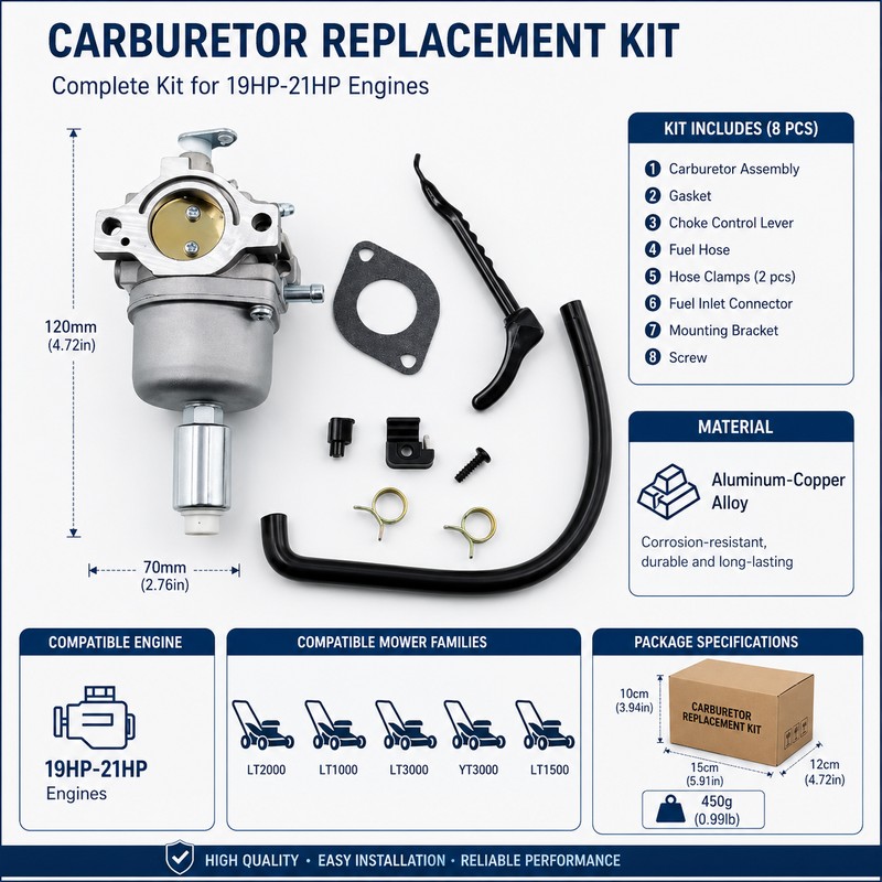 Carburetor Replacement Kit for Craftsman Riding Mowers – Compatible Fuel-Air