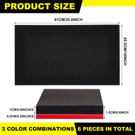 Fabbay 3 Sets Tool Box Foam Organizers, Tool Box Adjustable Shadow Foam, Non Slip Toolbox Liner and Drawer Liner(35.8 x 18 Inch)