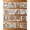 16 Pcs Window Cat Stencils,Animal Theme PET Vintage Drawing Templates