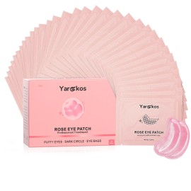 32 pares de parches rosados para debajo de los ojos, mascarilla hidratante refrescante de color rosa para ojos hinchados y ojeras, almohadilla de...  