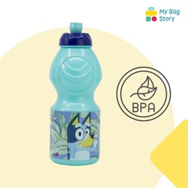 My sweety pop - Drinking Bottle - Plastic - Children - Nursery - School - Holiday - Meal - 18 cm - 400 ml - Hydration - Gift Idea - Bluey - Blue - Boys