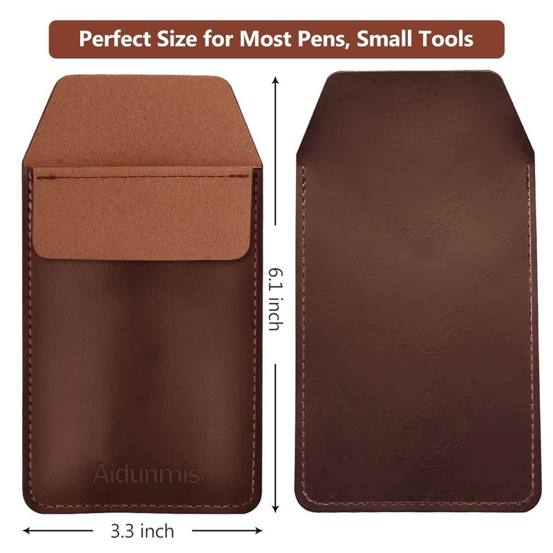 Aidunmis Pocket Protector, 2 Pieces PU Leather Pocket Pen Holder