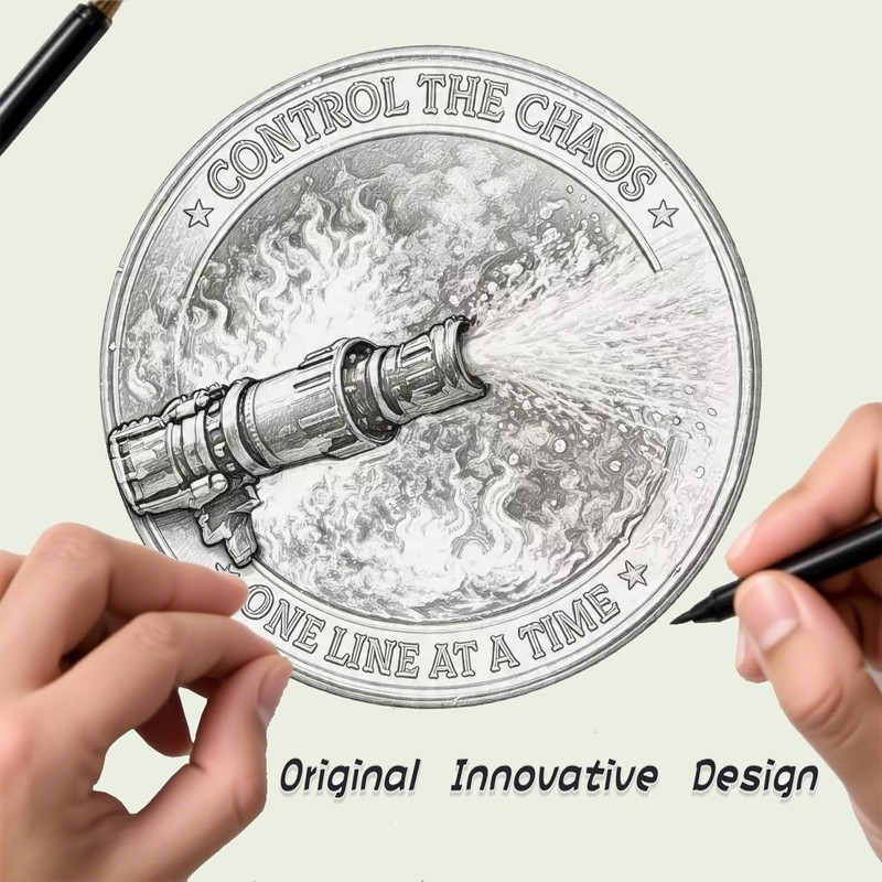 Firefighter Challenge Coin 911 Memorial Control the Chaos One Line