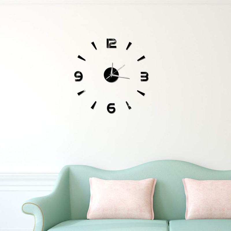 GBSCLOVER Frameless Wall Clock, 3D Modern DIY Clock Kit, Acrylic