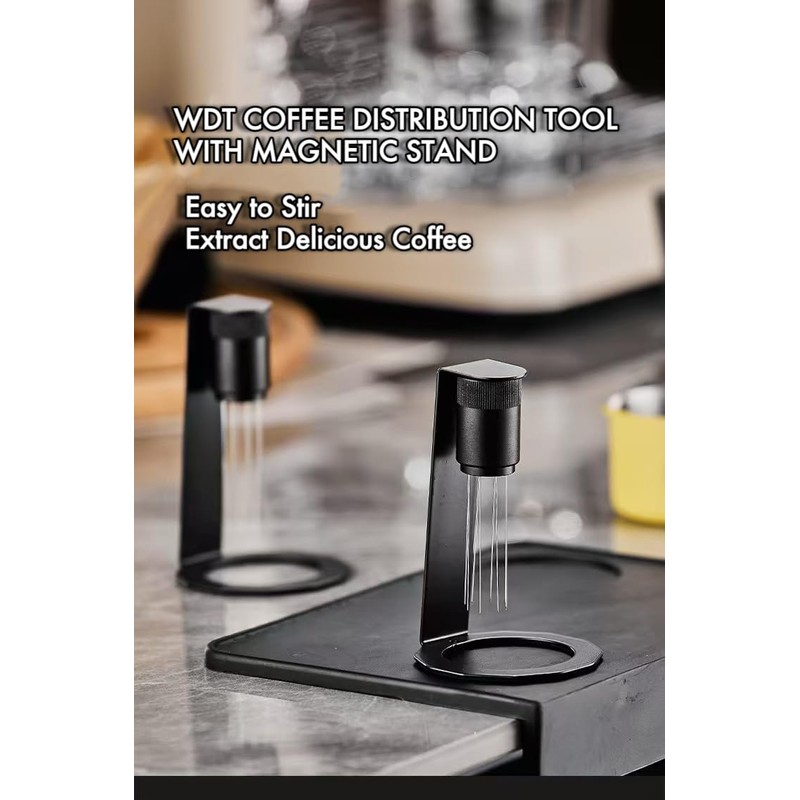 WDT Espresso Distribution Tool, Coffee Powder Needle with Magnetic Stand,