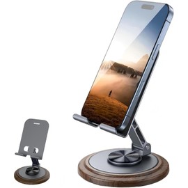 OFFCURVE Soporte para Celular de Escritorio, Ajustable Universal 360° Plegable, Base Portátil para Teléfono, Soporte Portátil para Oficina, Estudio o Viajes - Accesorios para Escritorio