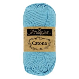 Scheepjes Catona Cotton Yarn Blue Plain Plain Pure Cotton for Knitting and Crocheting 100% Cotton 50 g 125 m (509 Baby Blue)
