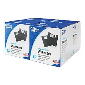 Office Depot 3.5in. Bulk Diskettes, IBM Format, DS/HD, Black, Box Of 100, 41208
