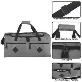 55 Liter Multi Pocket Duffle Bags for Men & Women for Traveling, The Gym, and as Sports Equipment Bag/Organizer (Grey)