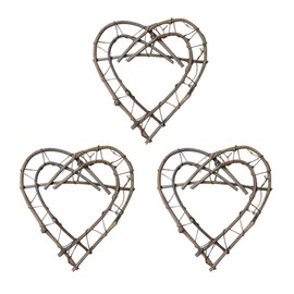 3pcs Rattan Heart Wreath Grapevine Garland Wreath DIY Wicker Natural Twig Vine Branch Garland Wreath Frame for Wedding Valentines Day Rustic Vintage Decoration