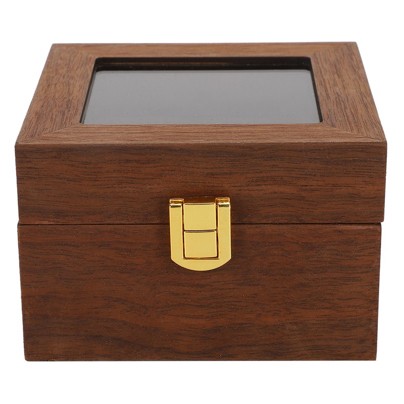 Wooden Watch Case 2 Slot Clamshell Watch Storage Box Organizer