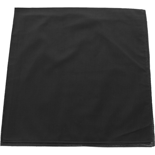 ARMYU Black Solid Color Jumbo 100% Cotton Military Bandana (27" x 27"), Solid Head Scarf Do-rag 100% Cotton Bandanna Cover
