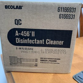 Ecolab QC A456 II Disinfectant Cleaner (2) 1.3L 61166931 Exp 2021