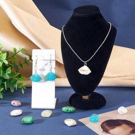 FASHEWELRY 30 Pcs Lampwork Shell Beads Bulk Summer Ocean Colorful Seashell Beads Sea Crystal Sparkle Glass Bead Charms for Bracelets Earrings Necklaces DIY Craft Jewelry Making