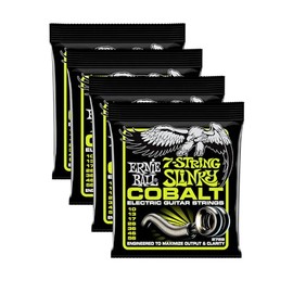 4 PACK Ernie Ball 2728 COBALT Slinky Electric Guitar Strings 7-string set 10-56