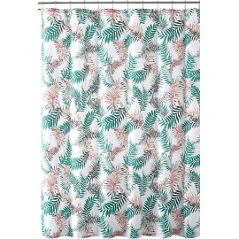 VCNY Home Decorative Palm Leaves Fabric Shower Curtain for Bathroom Tropical