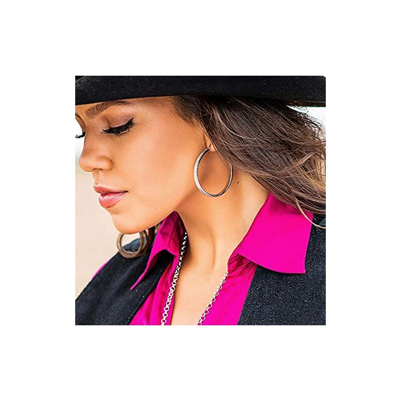 Montana Silversmiths Star Light Lined Hoop Earrings