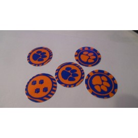 Unbranded Pre Cut One Inch Bottle ORANGE AND BLUE PAW PRINTS  Free Shipping - photo, 15 images