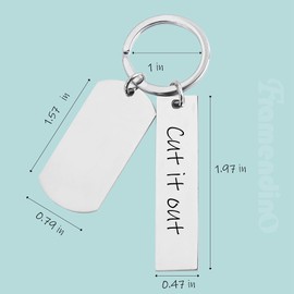 Framendino, 30 Pack Engravable Metal Keychain Blanks Stamping Engraving Stainless Steel Blank Key Ring Tags for DIY Employee Craft