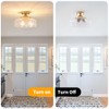 Gold Semi Flush Mount Ceiling Light, 3-Light Close to Ceiling