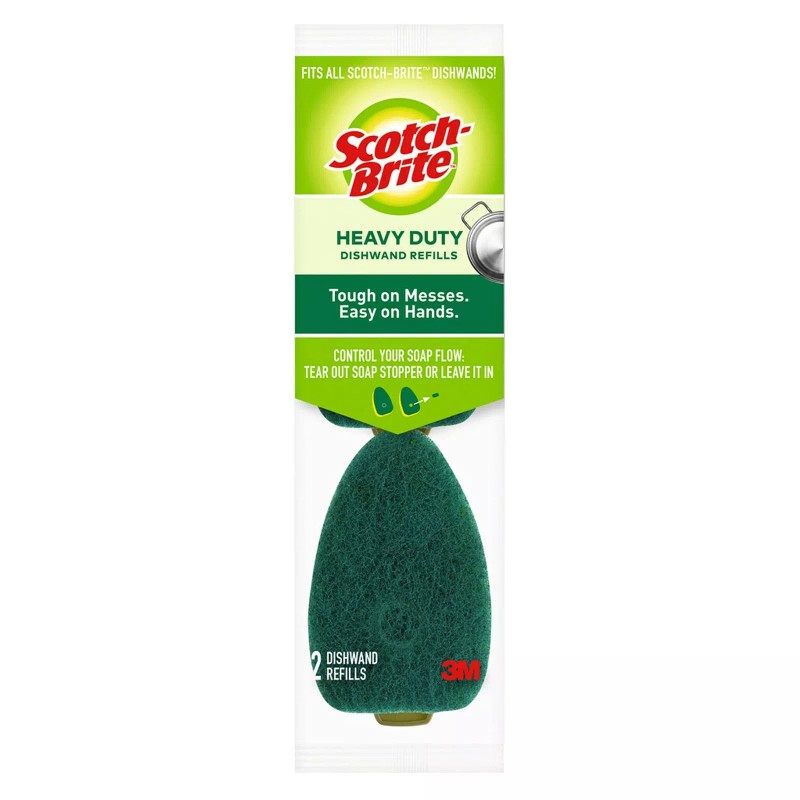 Scotch-Brite Heavy Duty Dishwand Scrubber Refill For Kitchen 2 pk