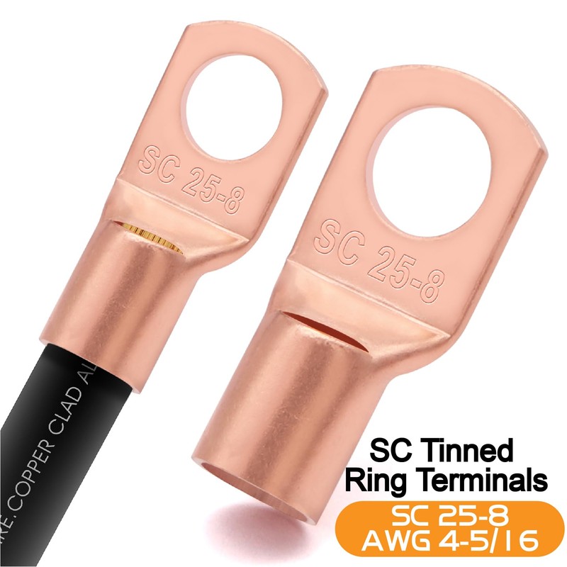 4 Gauge Wire (25ft Each- Black/Red) Copper Clad Aluminum CCA,20pcs