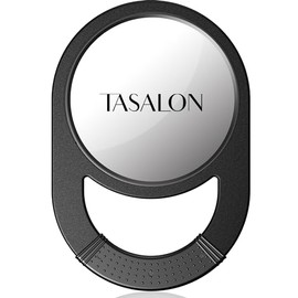 TASALON Espejo de mano irrompible, espejos de mano con asa, salón, espejo de peluquero para cabello, antideslizante de mano con agarre de goma para viajes, maquillaje, afeitado, ducha, camping, color