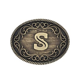 Montana Silversmiths Unisex Filigree Initial S Belt Buckle Bronze One Size