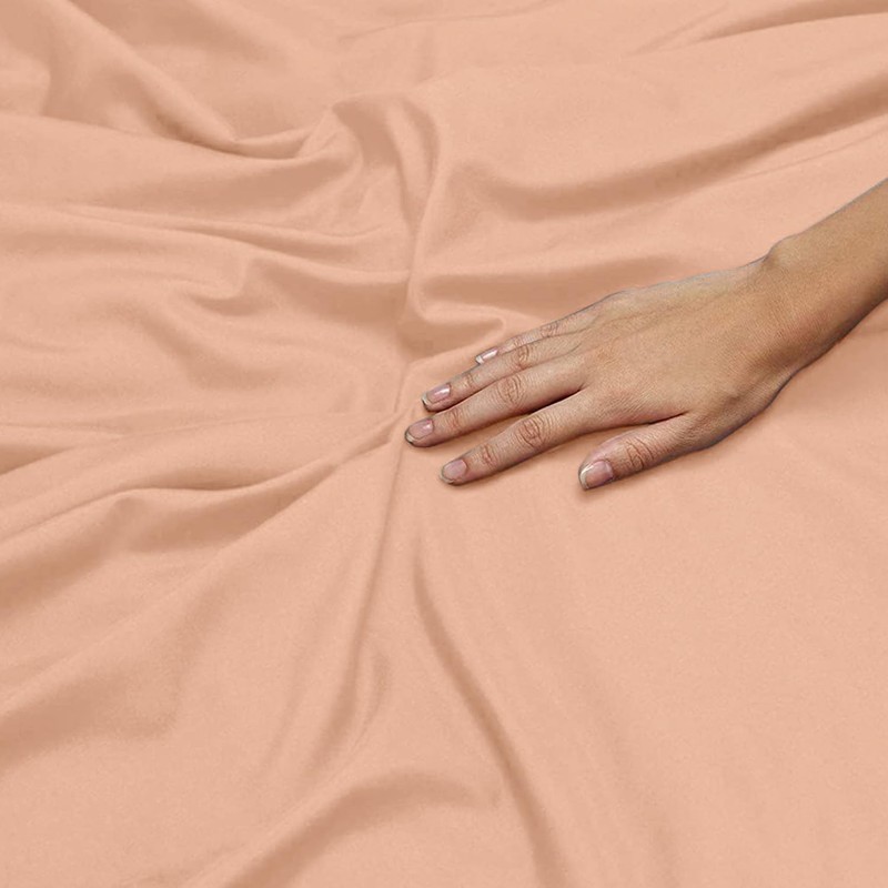 Oxford Homeware Peach King Size Fitted Sheets -100% Brushed Microfibre