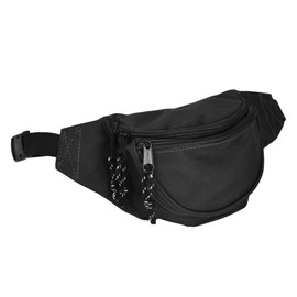 DALIX Fanny Pack w/3 Pockets Traveling Concealment Pouch Airport Money Bag (Black)