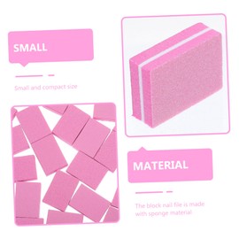 FRCOLOR 50pcs -sided Nail File Block for Manicure and Pedicure Sponge Material Fingernail and Toenail Sanding Buffer Compact and Portable Nail Grinding Tool Rose Red