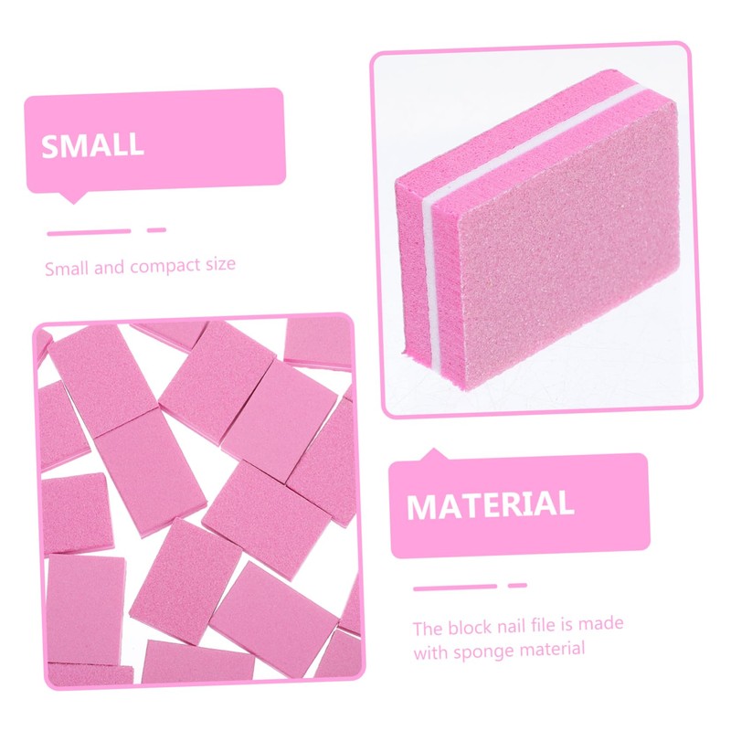 FRCOLOR 50pcs -sided Nail File Block for Manicure and Pedicure