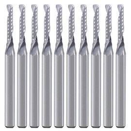 CNC Router Bits, Engraving Bits, End Mill, Single-Flute Spiral, Upcut Router Bit, 3.175 mm Shank, 2 mm Cutting Diameter, 12 mm Cutting Length, Tungsten Steel, Engraving, Carving Tool Set for MDF