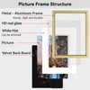 BKABOT 3x4 Picture Frame Set of 3, Brass Aluminum Metal