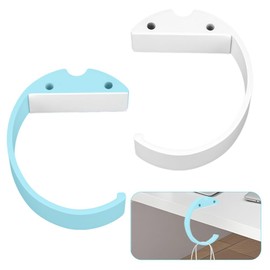 WYAN 2 Pcs C Shape Purse Hook for Table, Handbag Schoolbag Bag Hooks, Table Portable Practical Hook C Shape for Desktop Hanging of Wallets,Keys,Umbrellas and Headphones(White+Blue)